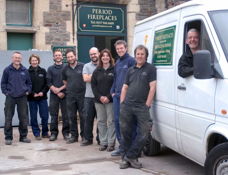 Team of Period Fireplaces standing outside of the shop